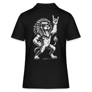 Rock Musique Lion Metal Musique Drôle Heavy Metal - Polo Femme - noir - Dos - Ailine (174cm)