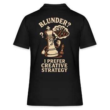 Schnitzer? Ich Bevorzuge Kreative Strategie - Frauen Polo Shirt - Schwarz - Hinten - Ailine (174cm)