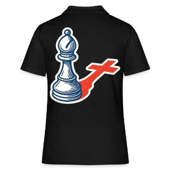 joueur d’échecs drôle évêque ombre design - Polo Femme - noir - Dos - Ailine (174cm)