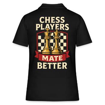 Joueur d’échecs échec et mat Meilleur humour échec et mat - Polo Femme - noir - Dos - Ailine (174cm)