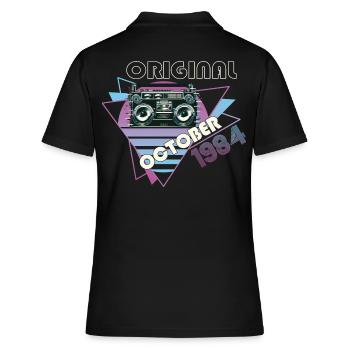 Millésime 1984 38 Anniversaire Cadeau Rétro Cassette - Polo Femme - noir - Dos - Ailine (174cm)