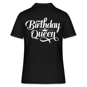 Birthday Queen Happy Birthday White - Women's Polo Shirt - black - Back - Ailine (174cm)
