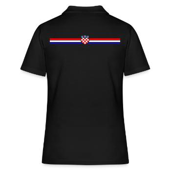 Kroatien Flagge Linie Herz Dekor - Frauen Polo Shirt - Schwarz - Hinten - Ailine (174cm)