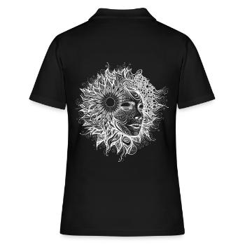 Boho Artwork, Femme avec motif de soleil - Polo Femme - noir - Dos - Ailine (174cm)