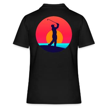 Golf - Frauen Polo Shirt - Schwarz - Hinten - Ailine (174cm)