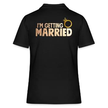 Dans le Shirt Getting Married Avec Bague Faux Or - Polo Femme - noir - Dos - Ailine (174cm)