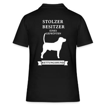 Fier propriétaire chien de sauvetage - Polo Femme - noir - Dos - Ailine (174cm)
