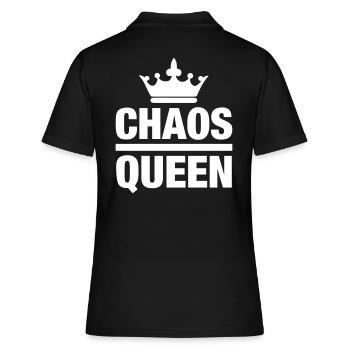 Chaos Queen Chaotin chaotisch Krone Königin Chaot - Frauen Polo Shirt - Schwarz - Hinten - Ailine (174cm)