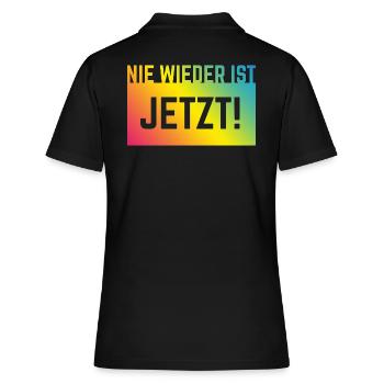 Never again is now! (Against the Right / Rainbow) - Women's Polo Shirt - black - Back - Ailine (174cm)