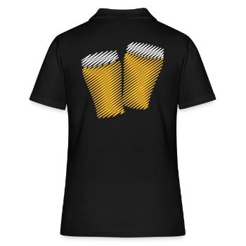2 verres à bière Toast (bière / gribouillage) - Polo Femme - noir - Dos - Ailine (174cm)