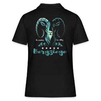 bergziege bergwandern bergziel via ferrata alpin - Frauen Polo Shirt - Schwarz - Hinten - Ailine (174cm)