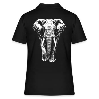 Eléphant - Gros Gibier, Défense, Ivoire - Polo Femme - noir - Dos - Ailine (174cm)