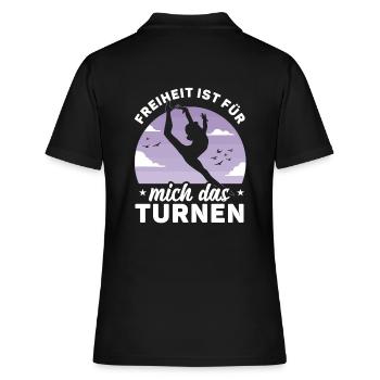 Bodenturnen Akrobatisch Kunstturnen - Frauen Polo Shirt - Schwarz - Hinten - Ailine (174cm)