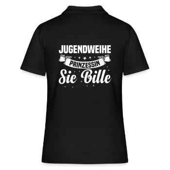 Jugendliche Jugendweihe Feier - Frauen Polo Shirt - Schwarz - Hinten - Ailine (174cm)
