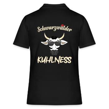 Schwarzwälder Kuhlness Lustiges Schwarzwald - Frauen Polo Shirt - Schwarz - Hinten - Ailine (174cm)