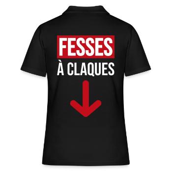 fesses à claque | grosses fessés | beauf - Polo Femme - noir - Dos - Ailine (174cm)