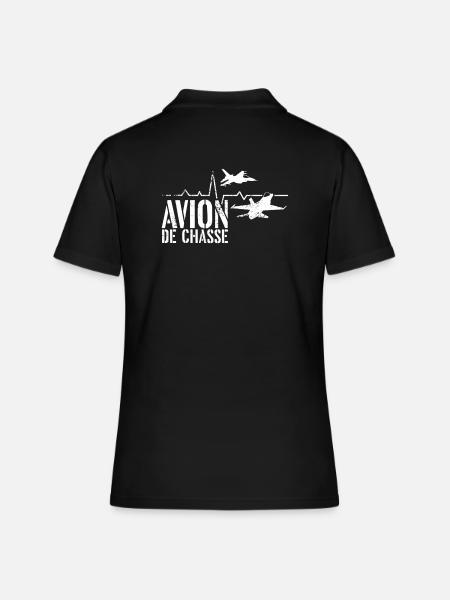 Avion de chasse électrocardiogramme - Polo Femme - noir