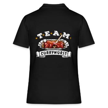 Team Currywurst - Fast Food - Kult - Frauen Polo Shirt - Schwarz - Hinten - Ailine (174cm)