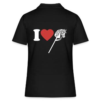 J’aime hobby cheval - Coeur - Hobby - Polo Femme - noir - Dos - Ailine (174cm)