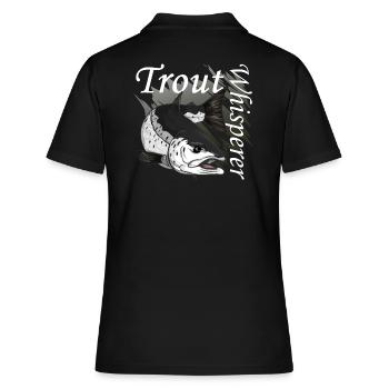 Forellen Flüsterer - Frauen Polo Shirt - Schwarz - Hinten - Ailine (174cm)