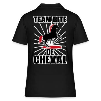 Team bite de cheval | équitation beauf | humour - Polo Femme - noir - Dos - Ailine (174cm)