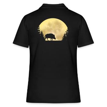 Chasse au sanglier - cadeau chasseur - Polo Femme - noir - Dos - Ailine (174cm)