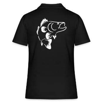 Zander fishing - predator fishing - Women's Polo Shirt - black - Back - Ailine (174cm)
