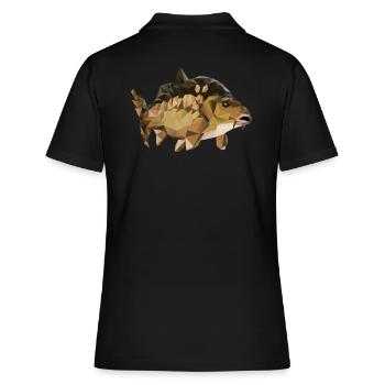 Karpfen - Frauen Polo Shirt - Schwarz - Hinten - Ailine (174cm)