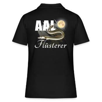 Aal Flüsterer - Vollmond - Frauen Polo Shirt - Schwarz - Hinten - Ailine (174cm)
