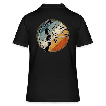Pêche au sandre rétro - Polo Femme - noir - Dos - Ailine (174cm)