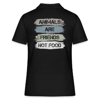 Tierschützer Tierschutz - Tiere sind Freunde - Frauen Polo Shirt - Schwarz - Hinten - Ailine (174cm)