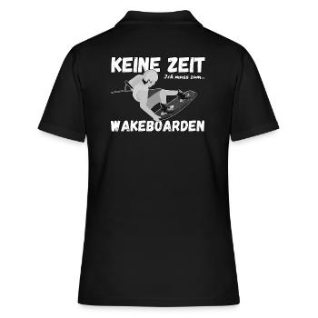 Ich muss zum Wakeboarden - Wakeboarder - Frauen Polo Shirt - Schwarz - Hinten - Ailine (174cm)