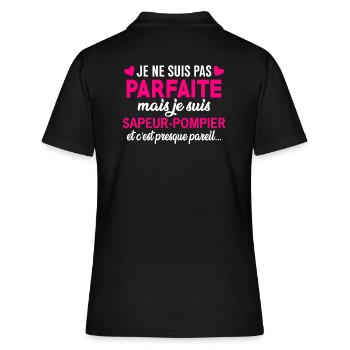 Ich bin Feuerwehrmann und es ist fast dasselbe. - Frauen Polo Shirt - Schwarz - Hinten - Ailine (174cm)