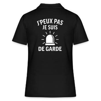 Je peux pas je suis de garde - Polo Femme - noir - Dos - Ailine (174cm)