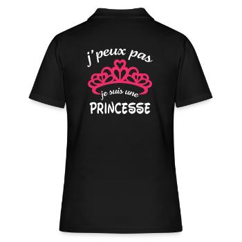 t-shirt J'peux pas je suis une princesse - Polo Femme - noir - Dos - Ailine (174cm)
