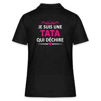 Je suis une tata qui déchire - Polo Femme - noir - Dos - Ailine (174cm)