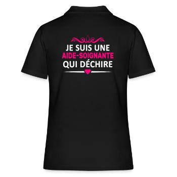 Aide-soignante qui déchire - Polo Femme - noir - Dos - Ailine (174cm)