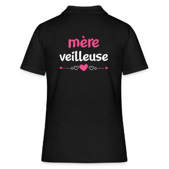 Mère-veilleuse cadeau - Polo Femme - noir - Dos - Ailine (174cm)