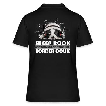 BORDER COLLIE SHEEP ROCK - Women's Polo Shirt - black - Back - Ailine (174cm)