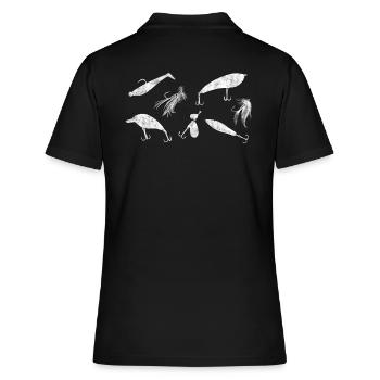Angelköder Raubfische Angeln - Frauen Polo Shirt - Schwarz - Hinten - Ailine (174cm)