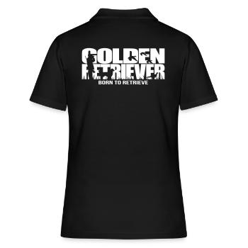 GOLDEN RETRIEVER born to retrieve - Frauen Polo Shirt - Schwarz - Hinten - Ailine (174cm)