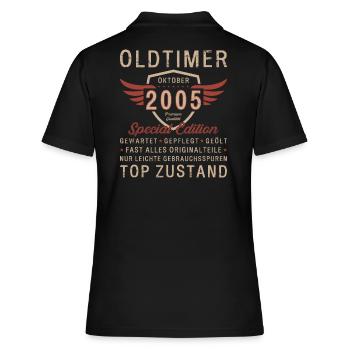 18. Geburtstag Oldtimer Oktober Jahrgang 2005 - Frauen Polo Shirt - Schwarz - Hinten - Ailine (174cm)