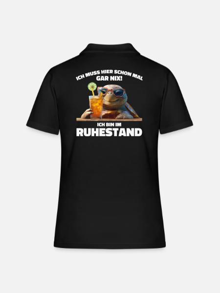 Rentner Rentnerin Rente Geschenk Ruhestand - Frauen Polo Shirt - Schwarz