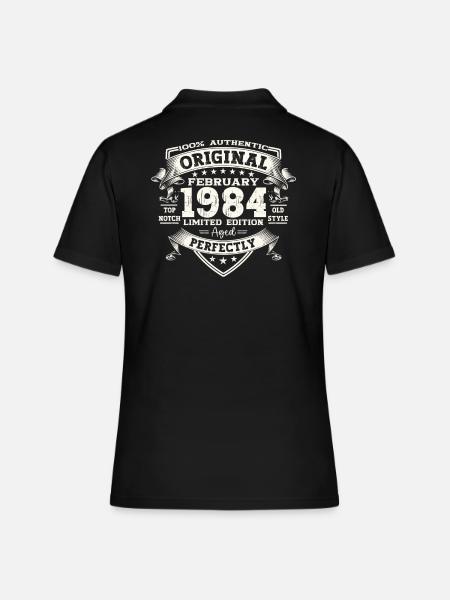 40e anniversaire Original Février Né 1984 - Polo Femme - noir