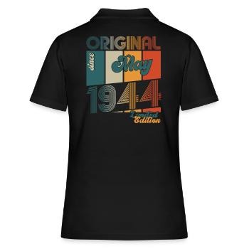 Original Mai 1944 Jahrgang 1944 Geburtstag 1944 - Frauen Polo Shirt - Schwarz - Hinten - Ailine (174cm)