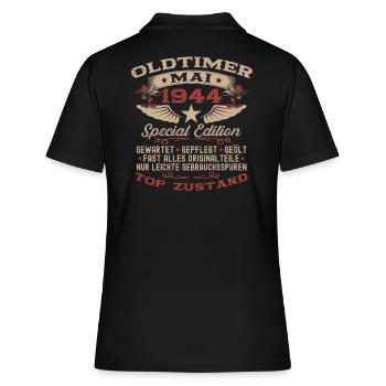 Oldtimer Mai 1944 Jahrgang 1944 Geburtstag 1944 - Frauen Polo Shirt - Schwarz - Hinten - Ailine (174cm)