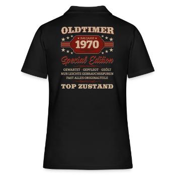 Oldtimer 1970 Jahrgang 1970 Geburtstag 1970 - Frauen Polo Shirt - Schwarz - Hinten - Ailine (174cm)