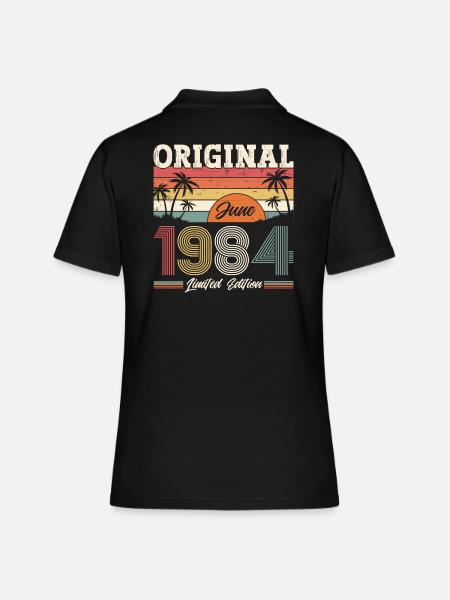 Original juin 1984 Né en 1984 40e anniversaire 84 - Polo Femme - noir