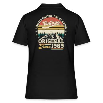 Original June 1989 Born 1989 35th Birthday 89 - Women's Polo Shirt - black - Back - Ailine (174cm)