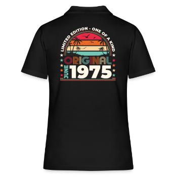 Original Juni 1975 Jahrgang 1975 Geburtstag 1975 - Frauen Polo Shirt - Schwarz - Hinten - Ailine (174cm)